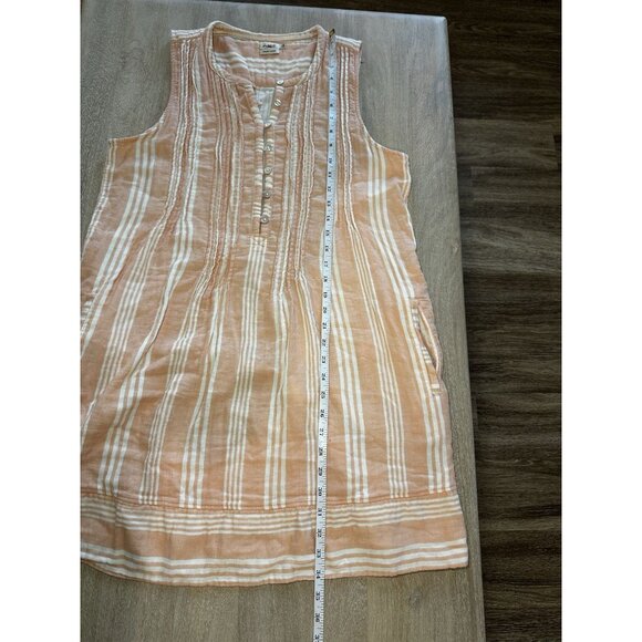 Faherty Dream Cotton Gauze Isha Dress Orange White Striped Size Large - Picture 6 of 8